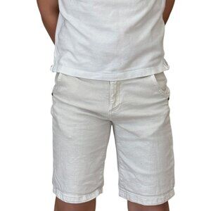 ZARA BOYS WHITE / CREAM LINEN SHORTS